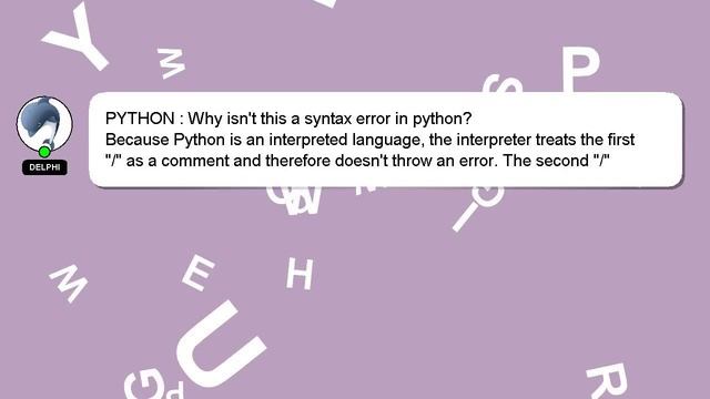 PYTHON : Why isn't this a syntax error in python? смотреть онлайн