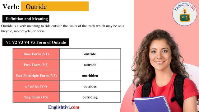 Outride V1 V2 V3 V4 V5 Base Form, Past Simple, Past Participle Form of Outride | Englishtivi.com смотреть онлайн