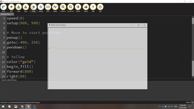 Python Turtle - Code the Lithuanian Flag Tutorial смотреть онлайн