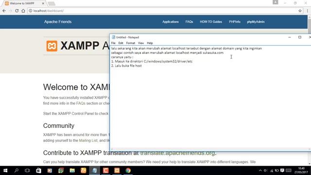 Cara Ubah alamat domain localhost pada XAMPP смотреть онлайн