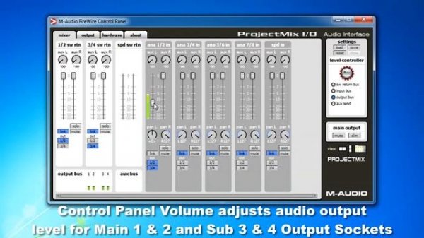 M-Audio ProjectMix I/O: Driver Settings Control Panel - Part 2