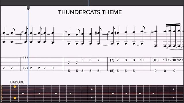 ThunderCats Theme (80's Cartoon) - Fingerstyle Guitar Tab смотреть онлайн