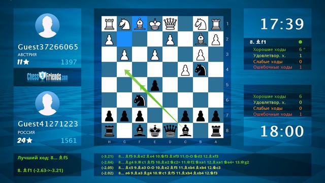 Chess Game Analysis: Guest37266065 - Guest41271223 : 0-1 (By ChessFriends.com) смотреть онлайн