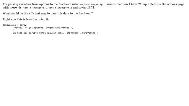 Wordpress: Pass multiple PHP variables to JS in Options Page смотреть онлайн