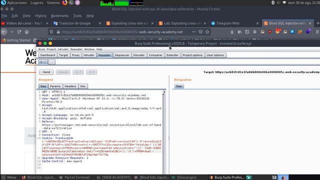 Blind SQL injection with out-of-band data exfiltration смотреть онлайн