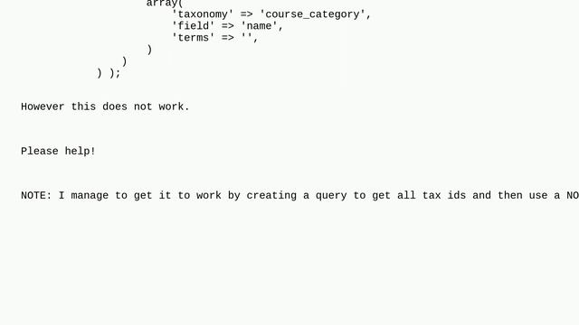 Wordpress: How to do a query on custom taxonomies that is uncategorised? смотреть онлайн