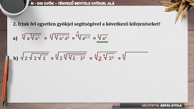 TÉNYEZŐ BEVITELE AZ N-DIK GYÖKJEL ALÁ (GYAKORLÓ FELADATOK) смотреть онлайн