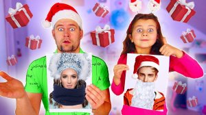 КТО СПРЯТАН Под НОВОГОДНЕЙ МАСКОЙ ЧЕК! Челлендж Кто Санта_ Милана Лайки