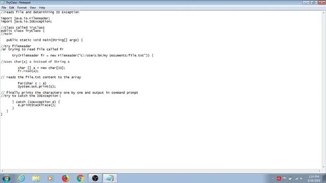 FILE READER with CLASS NAME TryClass in JAVA смотреть онлайн
