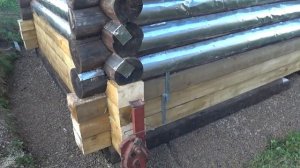 Баня сгнила до окон, замена гнилого бревна на брус 150х200.