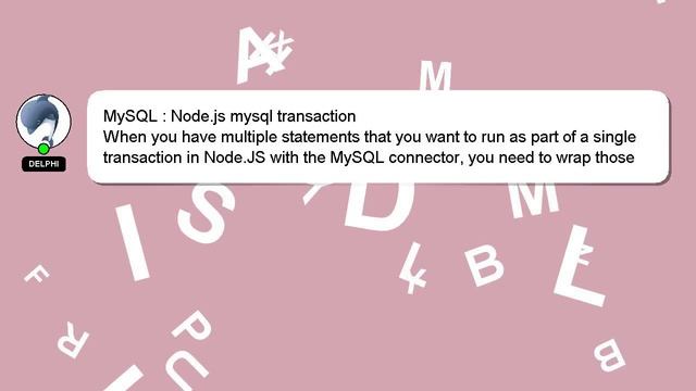 MySQL : Node.js mysql transaction смотреть онлайн