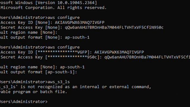 Administrator C Windows system32 CMD exe aws configure 2022 12 23 00 05 05 смотреть онлайн