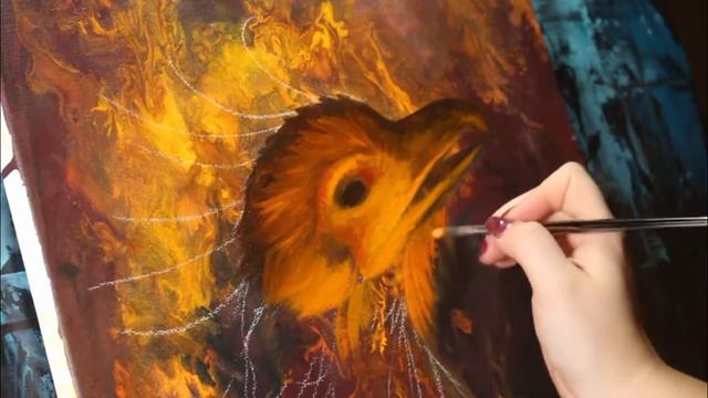 Painting A Fire Phoenix With Oil Paint