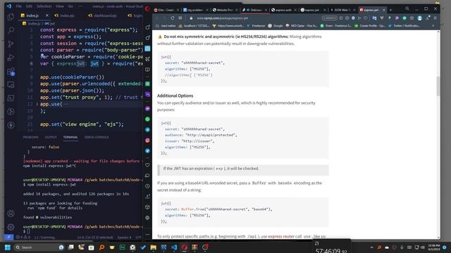 node express develop a blog management app 13 token based authentication смотреть онлайн