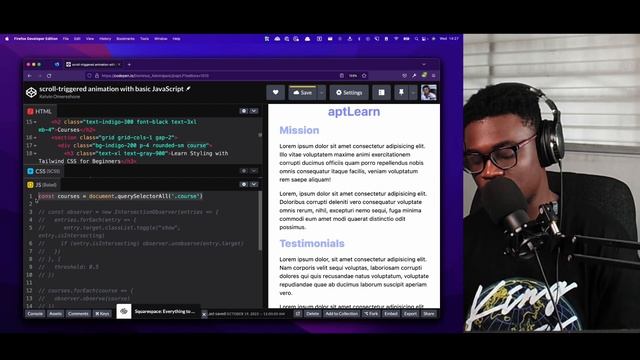 Scroll-triggered animation with intersection observer in JavaScript смотреть онлайн
