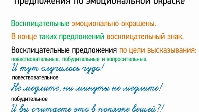 Предложения по эмоциональной окраске (5 класс, видеоурок-презентация) смотреть онлайн