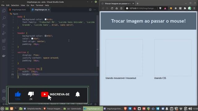 DUAS FORMAS DE TROCAR A IMAGEM AO PASSAR O MOUSE POR CIMA - HTML & CSS смотреть онлайн