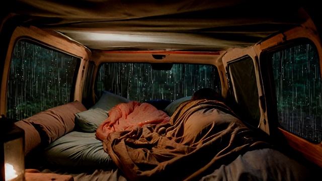 Raindrops And Thunder Sounds Outside Lulled You To Sleep In A Camping Car - Rain Sounds For Sleepin