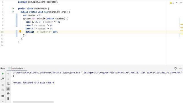 02 15 Java Operators  Switch With Lambda
