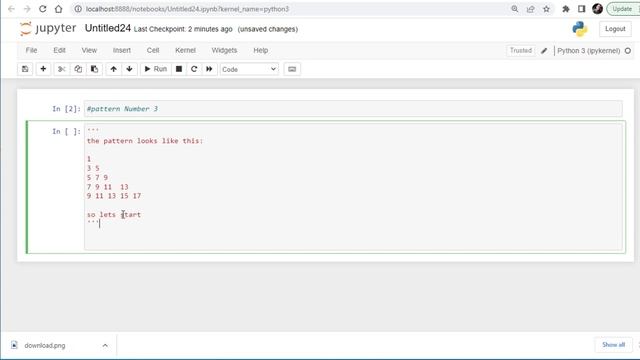 Pattern 3 in Python using Jupyter Notebook смотреть онлайн