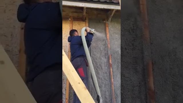 Утепление ЭКОВАТОЙ , влажный способ