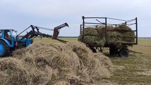 Миссия успеть до дождя. Погрузка сена на тракторе Т-40. Окончание сенокоса.