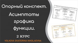 Асимптоты графика функции. Опорный конспект (шпаргалка).