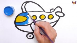 Раскраска для детей САМОЛЕТ . Мультик - Раскраска САМОЛЕТ. Раскраски малышам.