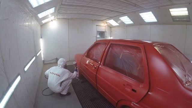 День покраски Jetta 2 в очень ярко-красный цвет (Ferrari Red) полная версия смотреть онлайн