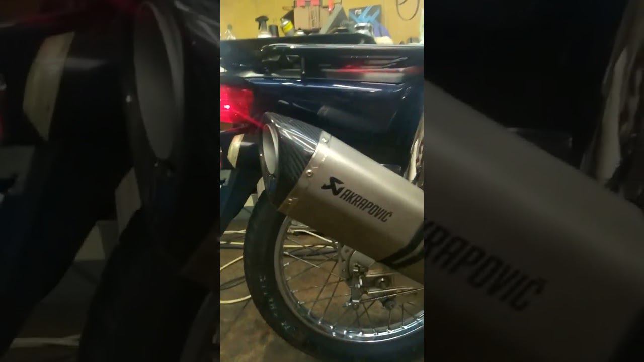 Прямоток от гаража 305 на Honda super cub AA04, adventure style, titanium allow. смотреть онлайн