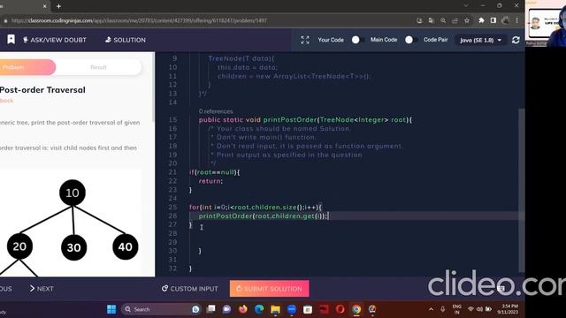 Code : Post-order Traversal using Tree || java смотреть онлайн