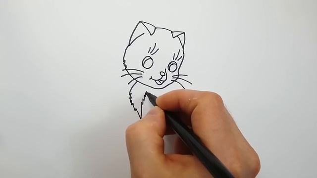 Как Нарисовать Кошку поэтапно для детей - Как рисовать Кошечку смотреть онлайн