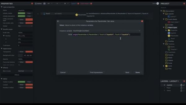 Делаем управление персонажа джойстиком | Construct 3 | Разработка игр