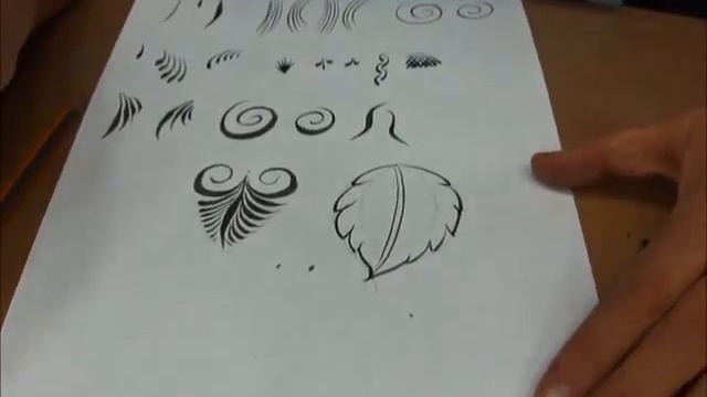 Роспись по дереву. Элементы кистевой росписи. Листок 1. смотреть онлайн