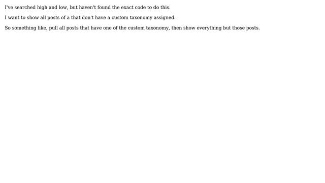 Wordpress: Show all posts without a custom taxonomy смотреть онлайн