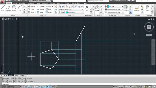 projection of plane | hindi | project of plane using AutoCAD | Engineering Graphics in AutoCAD смотреть онлайн