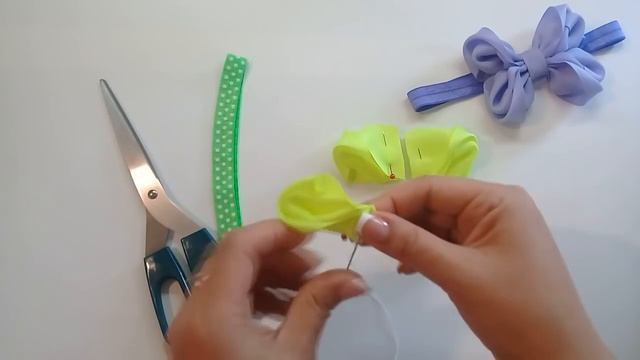 МК ПОВЯЗКА ДЛЯ МАЛЫШЕК С БАНТОМ КАНЗАШИ MK HEADBAND FOR BABIES WITH BOW KANZASHI смотреть онлайн