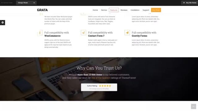GRATA - Multi-Purpose One Page WordPress Theme смотреть онлайн