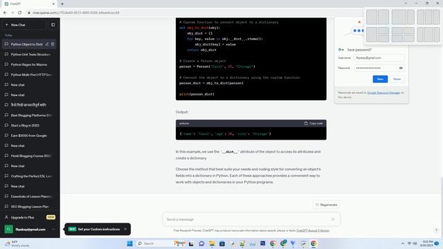 Python dictionary from an object's fields смотреть онлайн