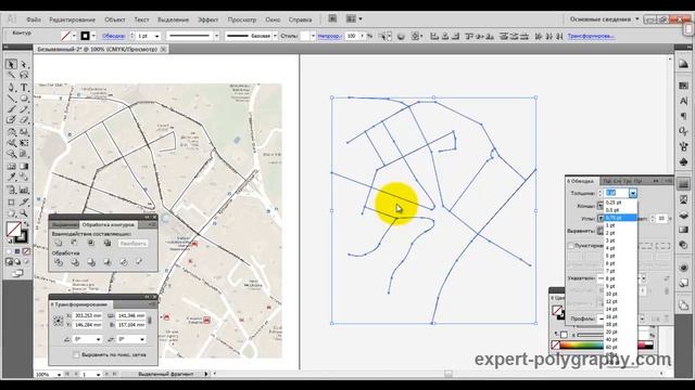 Рисуем схематическую карту в Illustrator смотреть онлайн