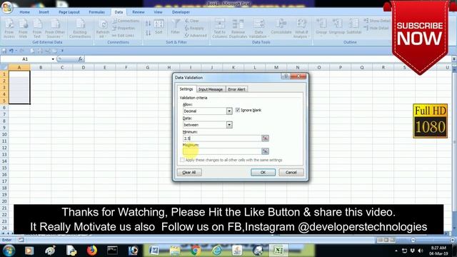 #5 Excel Advance - Data Validation || Excel Tutorial in Hindi смотреть онлайн