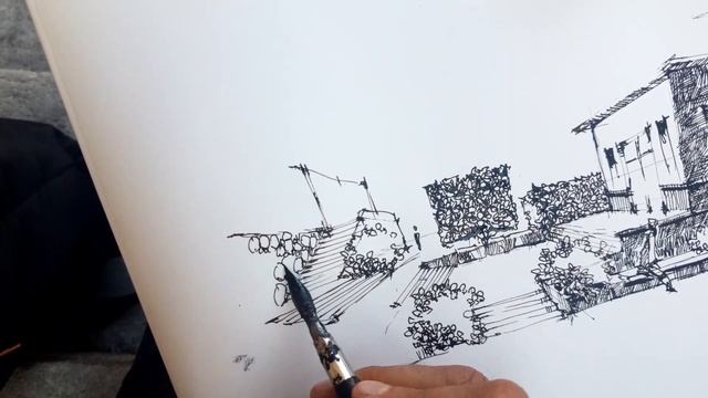 Рисование в перспективе. стрим их Римини, сижу на площади в центре и рисую. Эдуард Кичигин смотреть онлайн