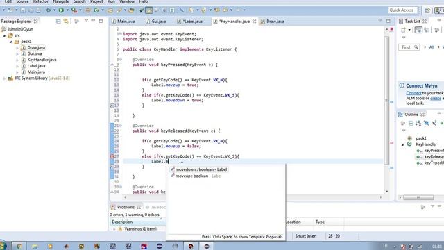 Java Oyun - Brick breaker - Bord Objesini hareket ettirme #2 смотреть онлайн