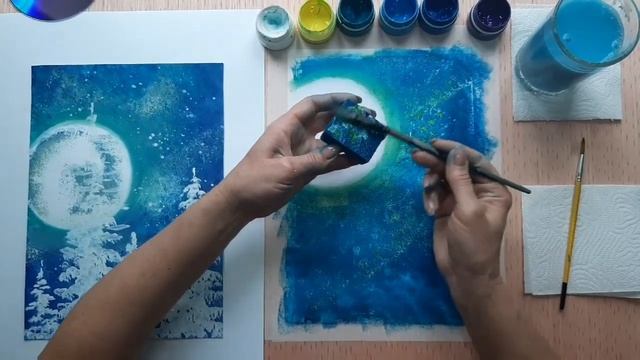 Видеоурок по Изо для детей начальных классов. Пейзаж гуашью " Волшебство зимнего леса" смотреть онлайн