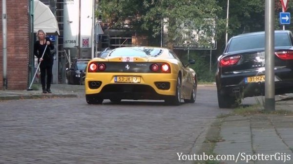 yellow Ferrari 360 Challenge Stradale amazing sounds!!