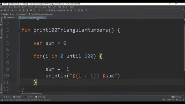 print 100 triangular numbers in kotlin смотреть онлайн