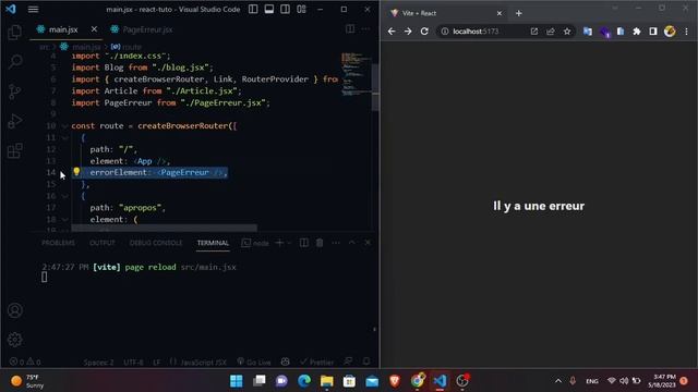 ReactJS pour débutants #3 React Router Dom v6 | tuto français смотреть онлайн