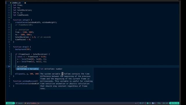 Animate with easing functions in p5.js смотреть онлайн