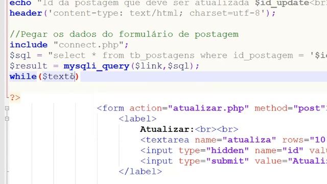 Criação de site em PHP - Parte 54 - Exibir texto para modificar na atualização смотреть онлайн