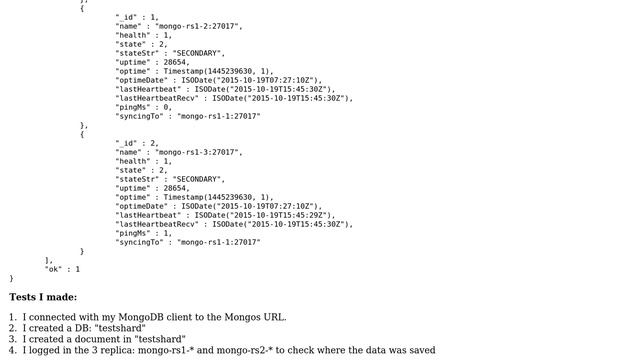 Databases: How verify if the MongoDb Sharded Replica Set works well? смотреть онлайн